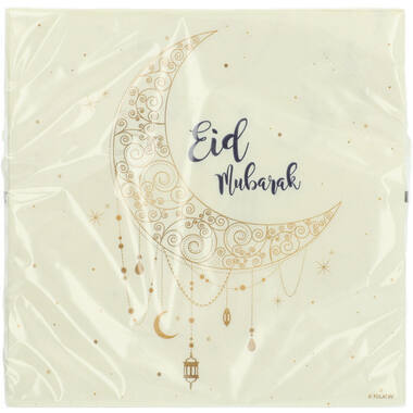Servietten "Eid Mubarak" 33x33cm - 20 Stück